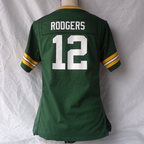 Women's Green Bay Packers Aaron Rodgers "On Field" Green Nike Game Jersey - Picture 2 of 5